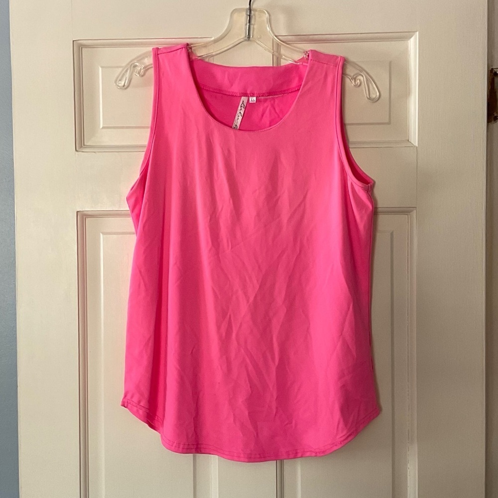 Lulu-B Slv-less Tank Top Hot Pink Size XS UPF 50+ Sun Protection Vacation - Picture 1 of 5